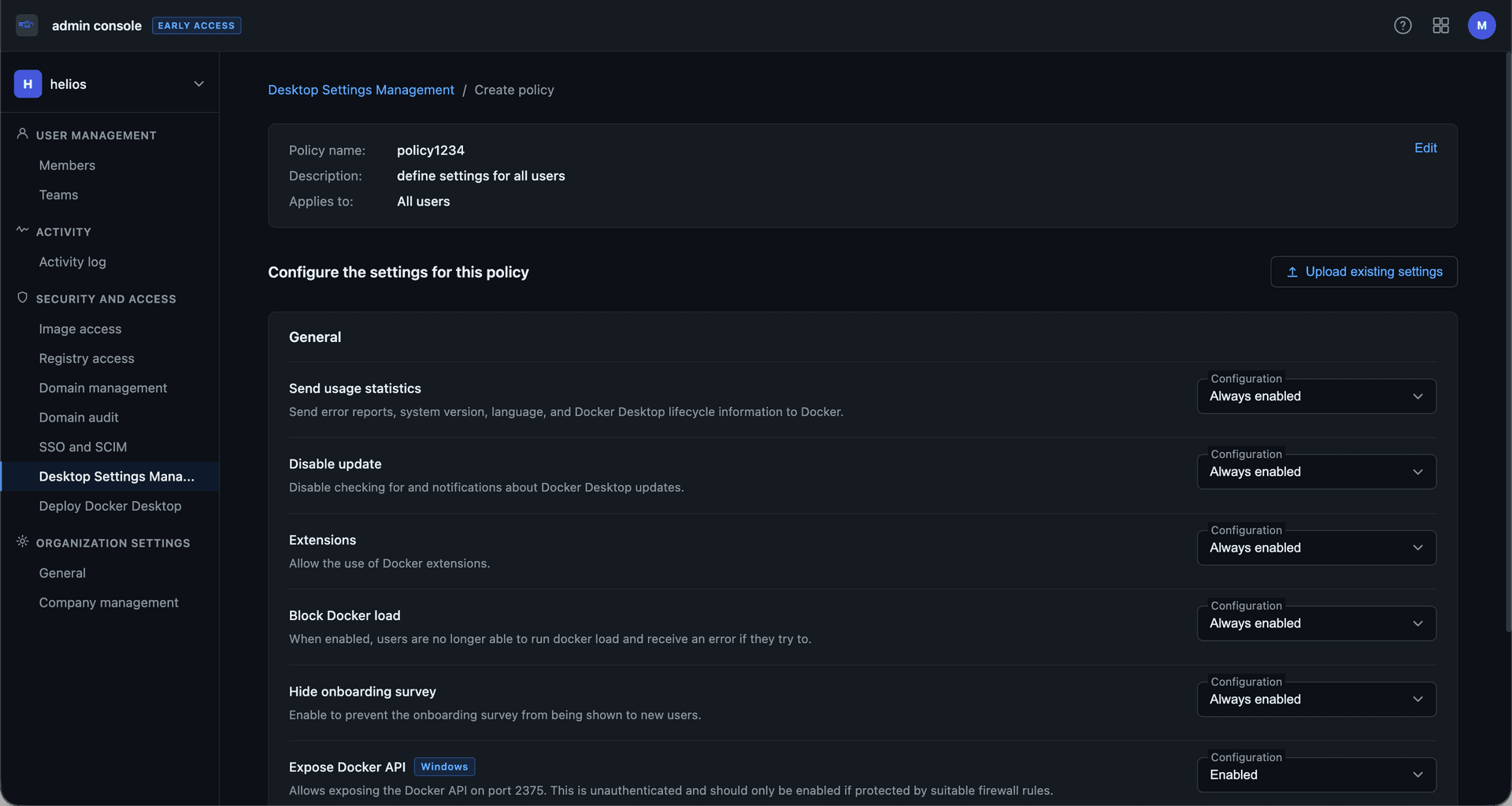 Settings — figure 1