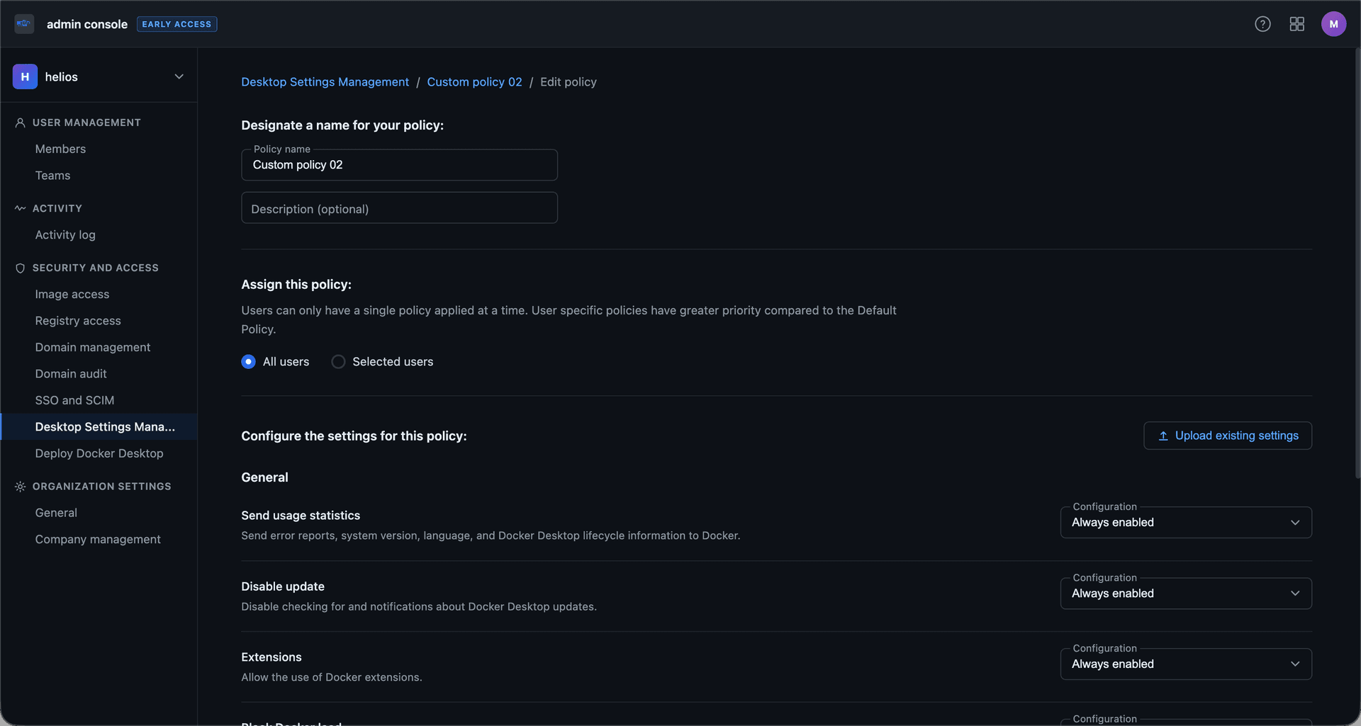Settings — figure 6